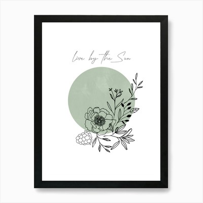 Live By the Sun, Salbeigrün Blumen Gerahmtes Wandbild Poster Leinwanddruck Bild
