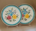 2 Vintage Dinner Plates Stangl Pottery MCM Country Garden Pattern USA