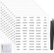 650 PCS Light Switch Labels, Clear Transparent with Text Light Switch Sticker Se