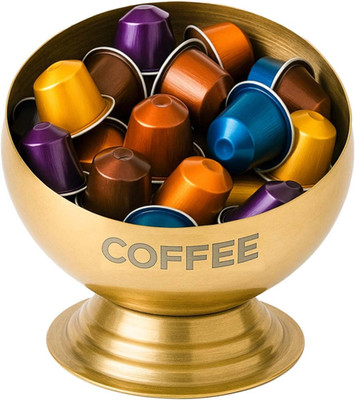 Coffee Pod Holder, Gold Metal Coffee Pod Storage, Capsule Container Bowl, Coffee