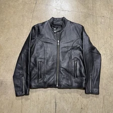 Leather Limited Jacket Mens Medium Black Leather Quilt Thermolite Moto Vintage