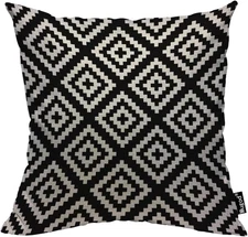 Jagged Pattern Decorative Throw Pillow Cover Case Geometric Wavy Line Cross