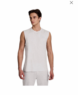 #ad #ad Champion Men#x27;s Sleeveless Crew Neck T Shirt Gray Solid Logo Accent Size M $20.99