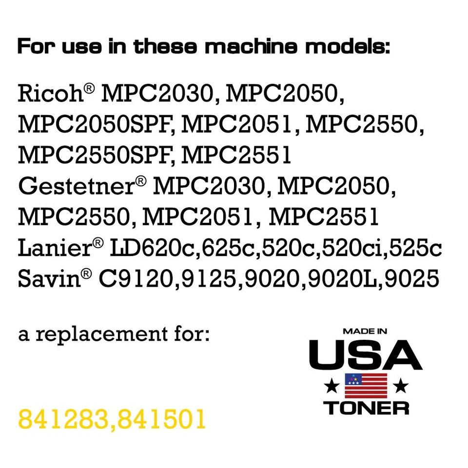 Toner for Ricoh MP C2051, C2551, C2030, C2050, C2530, C2550 Yellow - Image 2 of 2