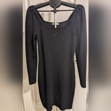 Express x Negin Mirsalehi Black Bodycon Dress Med Long Sleeve LBD Revenge Dress
