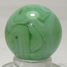 1091 Vintage WV Swirl Marble 1 Color Green .655 in diameter