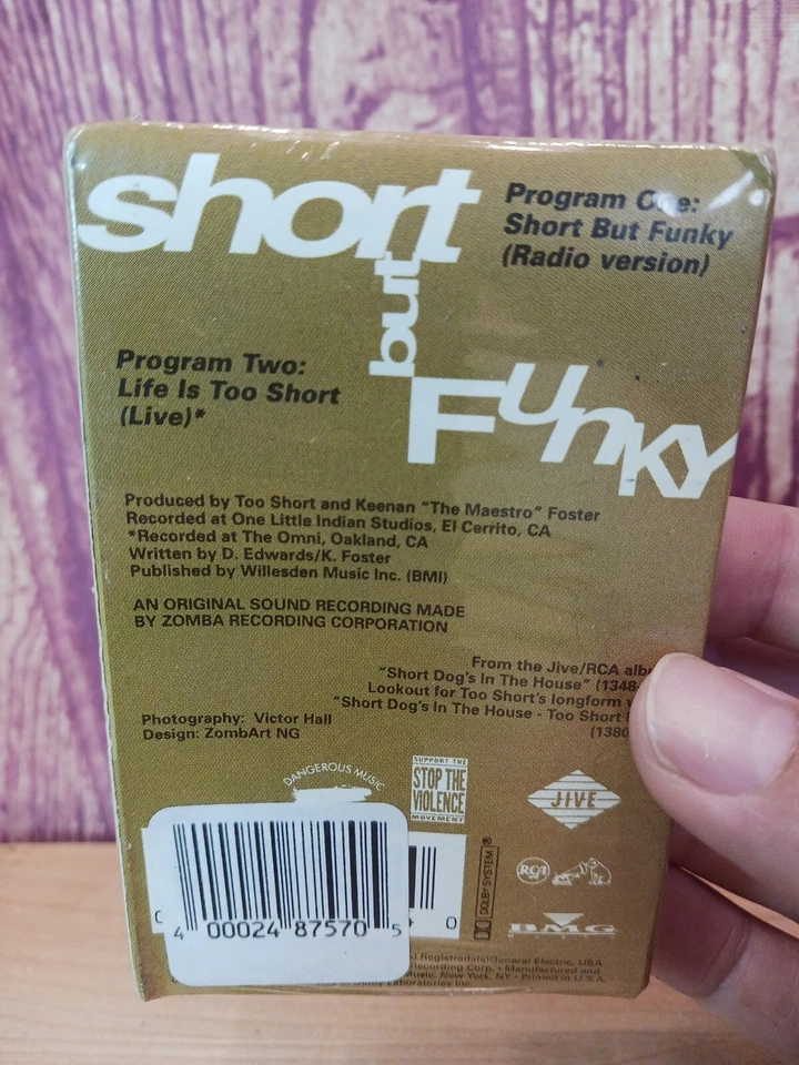 Too Short Short but Funky Cassette Single Jive Records Sealed Rare Hip Hop  - Image 4 of 4