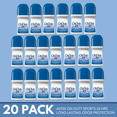 Avon On Duty Sport 24 Hr Roll-On Antiperspirant Deodorant,   2.6 fl oz (20-Pack)