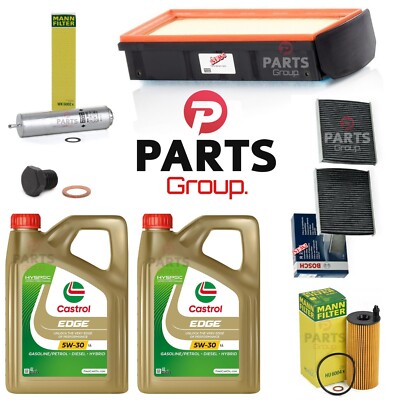FOR BMW 740D F01 MANN-FILTER SERVICE KIT WITH 8 LTRS CASTROL EDGE 5W30 LL