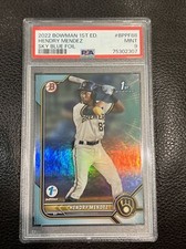 2022 Bowman 1st Edition Hendry Mendez Sky Blue Foil PSA 9 Mint #BPPF88