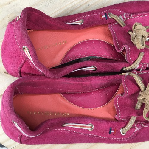 Tommy Hilfiger Shoes Womens 8 M Ravelin Casual Slip On Moccasin Pink Suede - Imagen 10 de 11