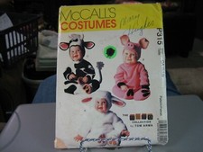 McCall's P315 Toddler Cow, Pig  Lamb Costume Pattern - Size 1/2 Chest 19