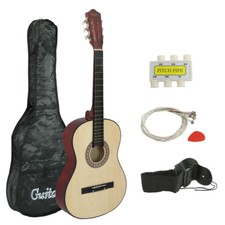 Burlywood Natural 38inches Acoustic Guitar Beginners Bass Accessories