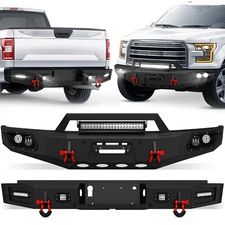 Front /Rear Bumper for 15- 2017 Ford F150 (not for Raptor&Ecoboost)+Sensor Holes