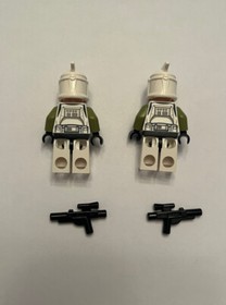 LEGO Star Wars EP2 Clone Trooper Phase 1 Armor Green -  Lot of 2 (Set 75000)
