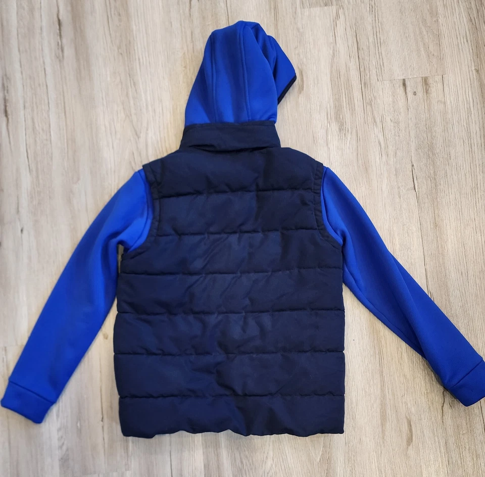 Old Navy Boys Jacket XL 16-18  Active Quilted Vest Full Zip Hooded Pockets - Image 2 of 3