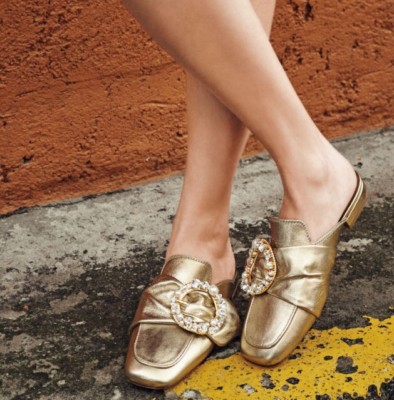 ク*ー様 MIUMIU フラットシューズ ゴールド EU38.5 美品 miu miu（ミュウミュウ） グリッター ラメ タッセル オペラシューズ
