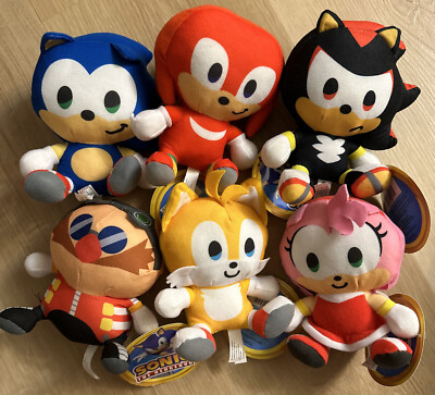 NWT (Set of 6) Knuckles Shadow Tails Amy Sonic The Hedgehog 6  Big Head Plush