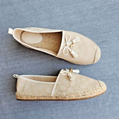 Coach $178 Carson Espadrille Signature Jacquard Slip-On Flat  display picture 1