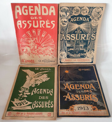 Versi La Providence 4 Antike Agendas Des KG Versichert. Eur 1910 1911 1912 1913