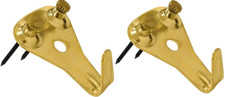 2PCS Gold Colour Picture Frame Hanging Hooks With Nails Hard Walls Heavy Duty