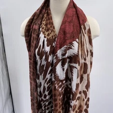 INC International Concepts animal print scarf pashmina NWT brown tan wrap shall