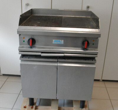 *** ANGELO PO Elektro-Griddle-Platte glatt und gerillt auf Unterbau    gebr.