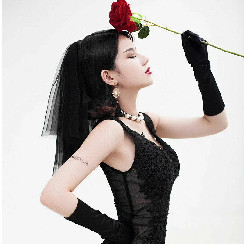 Braut Schleier Vintage Kopfschmuck Cosplay Custom Mantille Shorts Hautfarben - Bild 4 von 4