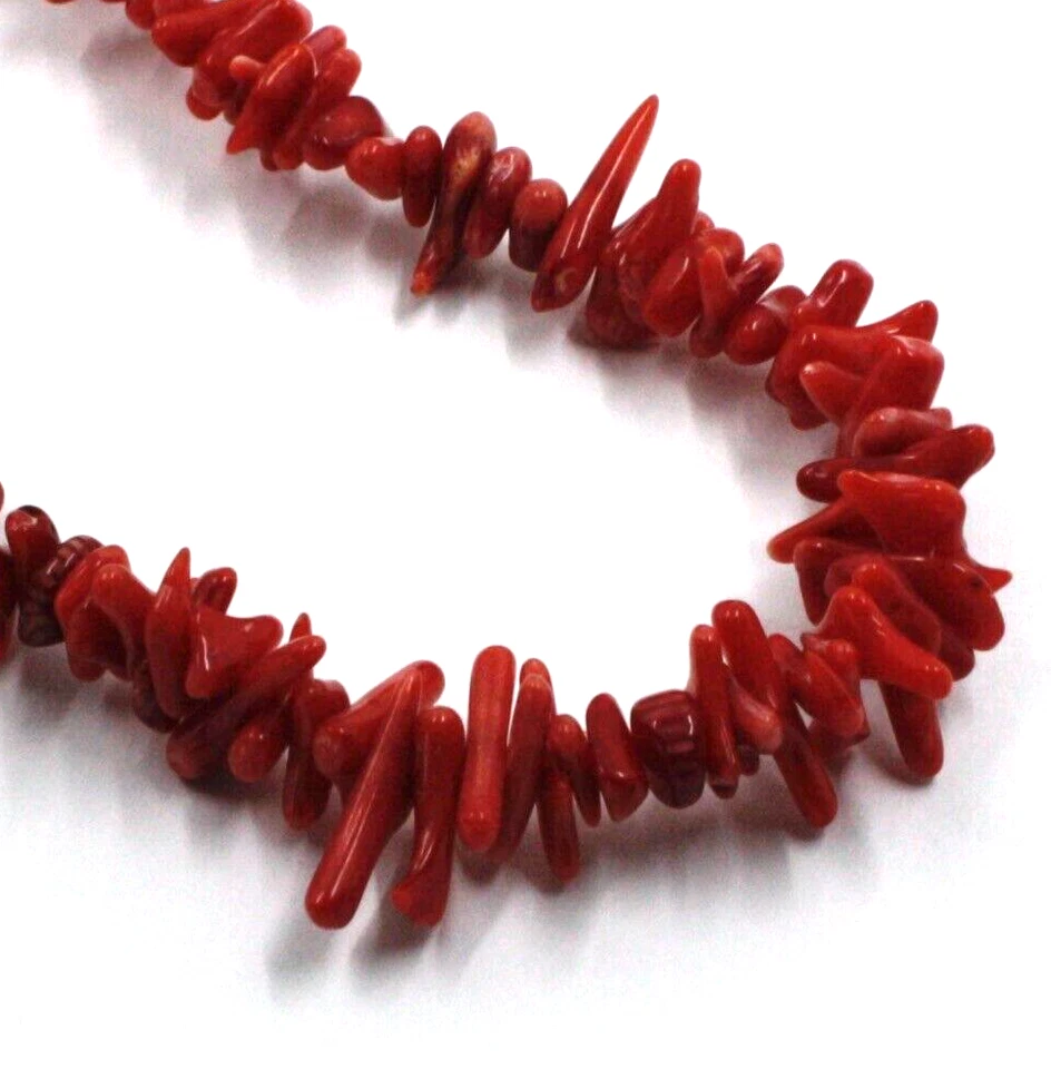 Pulsera Oro Amarillo 18k Cuentas 7.1" 18cm con Tubo Rojo Bambú Coral 5-15mm Foto 2 de 4