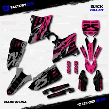 Gray & Pink Slick Graphic Kit fits Yamaha Yz125 Yz250 15-20 Plates YZ 125 250