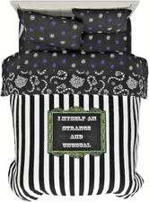 Beetlejuice "Strange  Unusual" Reversible Queen Bed Set-AB0D2JH79RS3