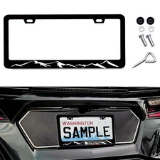 For Hyundai Accessories Mountains Raised Metal Car License Plate Frame Cover J5