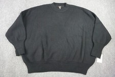 Free People Easy Street Tunic Sweater Women M Black Oversized Knit Cotton NWT