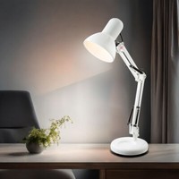 Tischlampe Schreibtischleuchte Nachttischlampe Verstellbar Leselampe Weiß H 60Cm