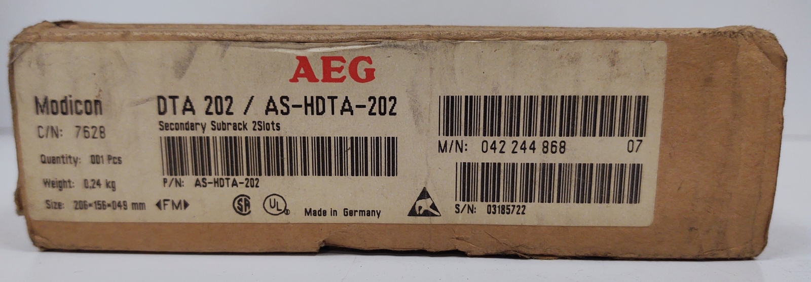 Modicon DTA 202 AS-HDTA-202 Secondary Subrack