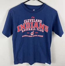 Cleveland Indians Chief Wahoo T shirt baseball kids Majestic Youth Medium