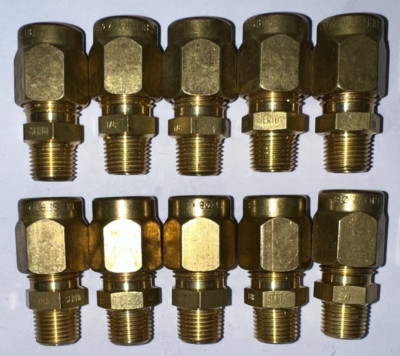 SERTO UNION COMRESSION FITTING BRASS SERIES BR 1/8'' SIZE W/ NUT  LOT OF 10**