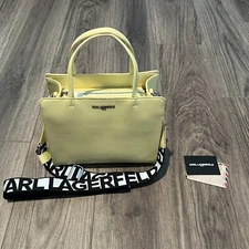 KARL LAGERFELD PARIS Maybelle Satchel Handbag Yellow New Without Tags