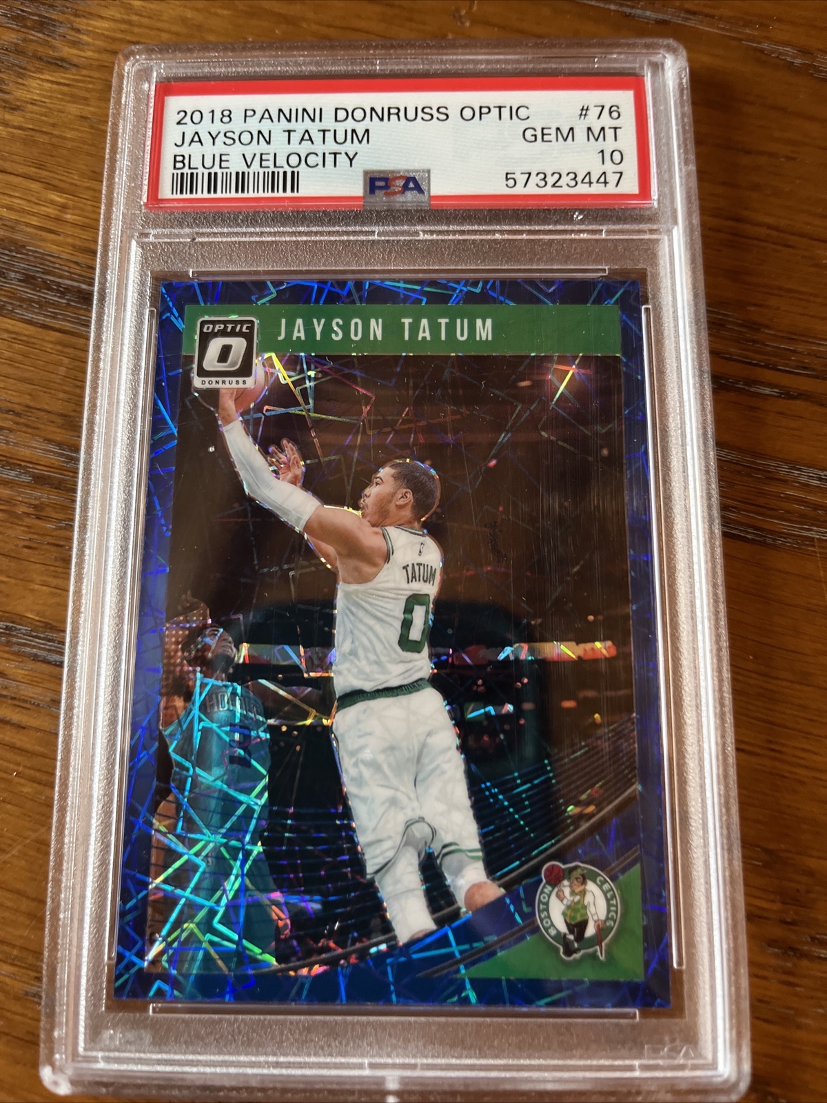 2018 Panini Donruss Optic Blue Velocity #76 Jayson Tatum PSA10 GEM MINT (POP 36)