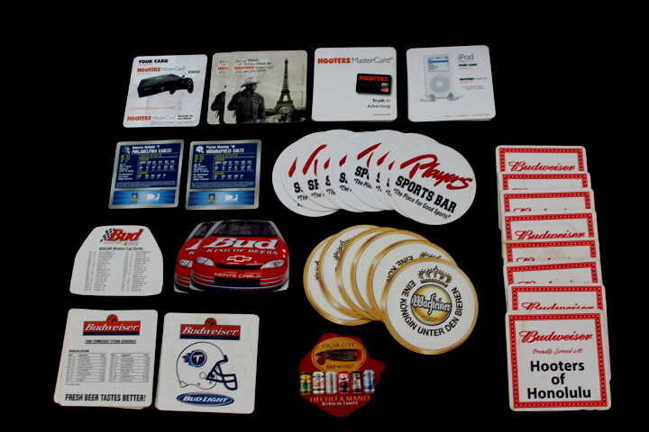52 Vtg Coaster NFL Hooters Payton Manning Titans 2000 Budweiser Nascar Beer RARE