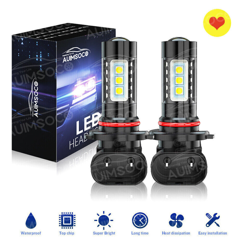 Pair H10 LED Fog Driving Light Bulbs Kit 9145 9140 White 6000K Bright A++ DRL