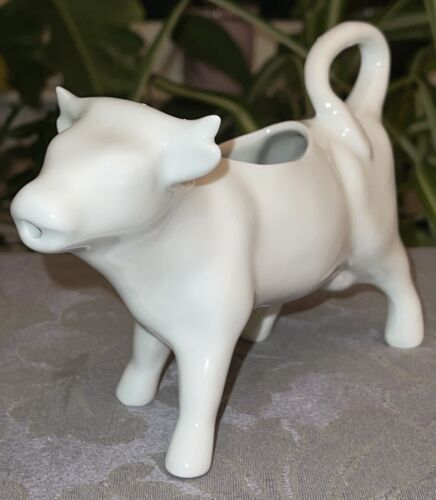 White Porcelain Cow Creamer Made In France - Picture 1 of 4