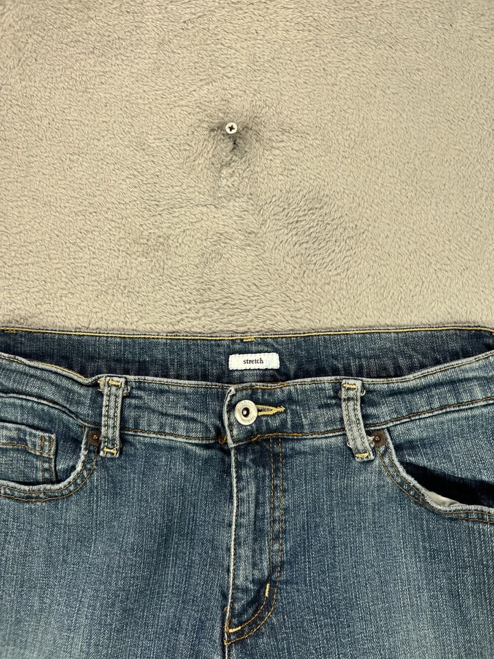 Pantalones de mezclilla LIZ & Co para mujer 10 pierna recta elásticos azules tiro medio 30x30 Foto 2 de 4