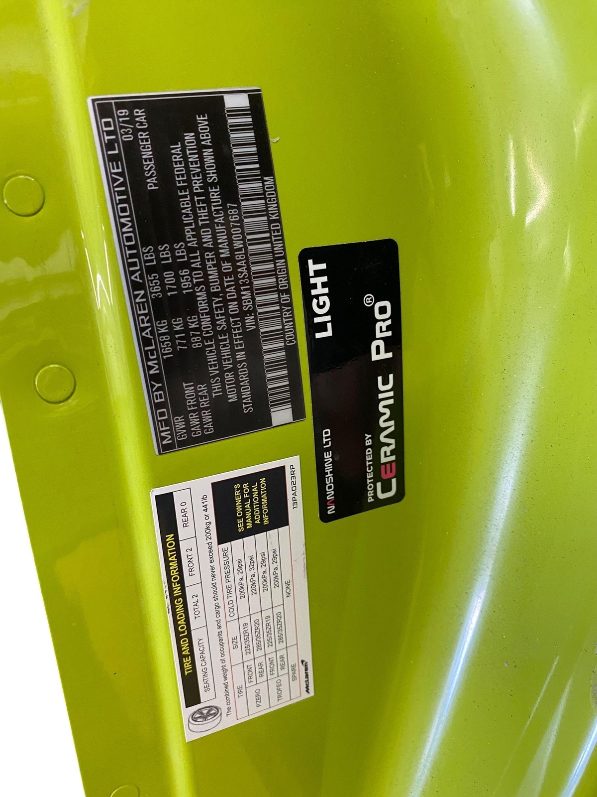 2019-2021 MCLAREN 600LT SPIDER CARBON FIBER BODY SHELL TUB *ENGINE FIRE* OEM