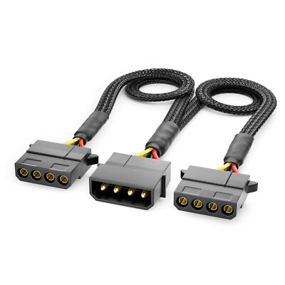 30cm 4-Pin Molex Y-Verlängerungskabel Stromkabel MXI Stromversorgung 4-Pin Molex
