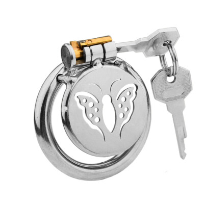 Man Flat Chastity Cage Stainless Steel Device Lockable Cage Peni Tube Slave