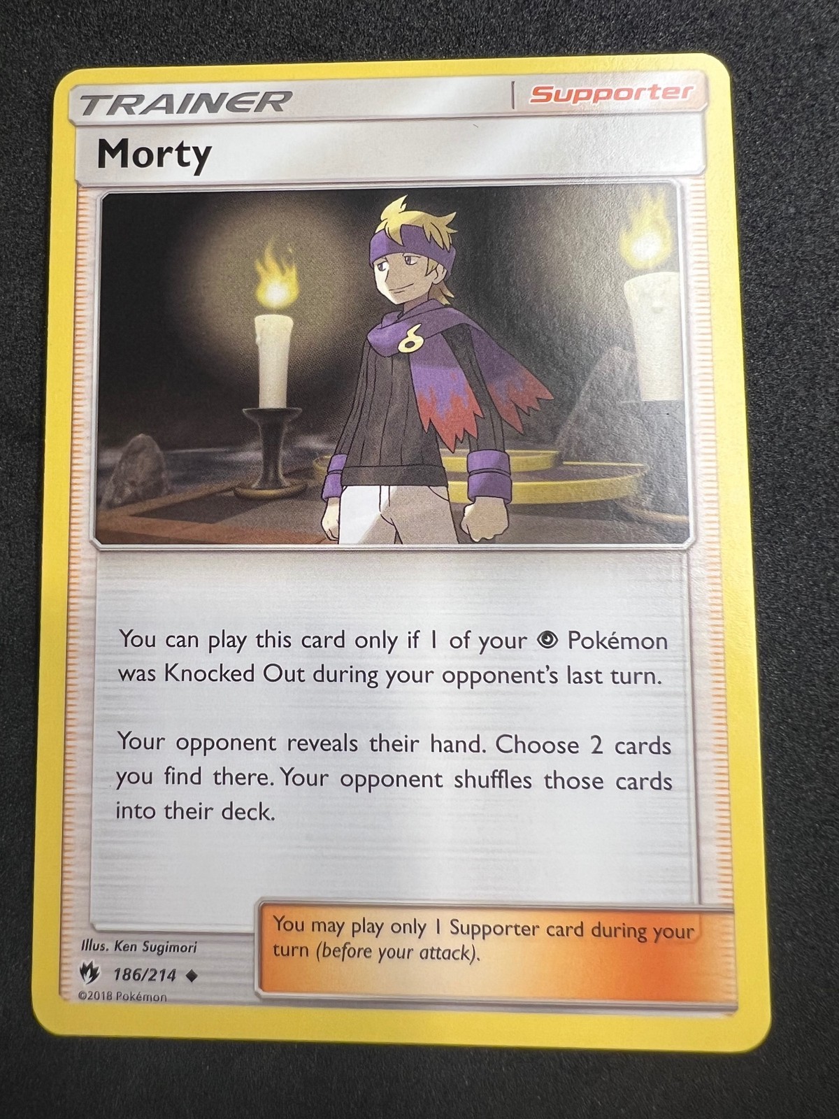 Morty 186/214 Uncommon Lost Thunder Pokemon 2018