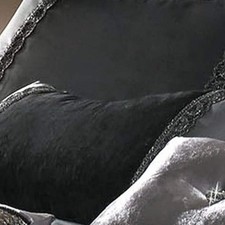 Isla Cushion by Kylie Minogue Home Collection - Slate Grey & Black - 30 x 50 cm