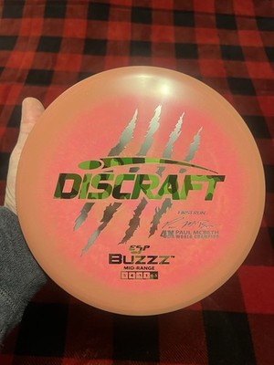 Discraft 4X Claw Paul McBeth Swirly ESP Buzzz 177+ NEW Orange & Pink Camo Stamp