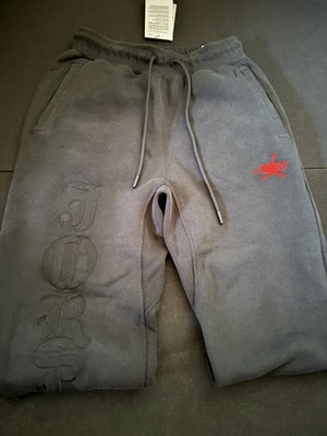 Nike Jordan Awake Fleece Sweatpants Black Spellout Jumpman Men Sz XS FQ5445 010